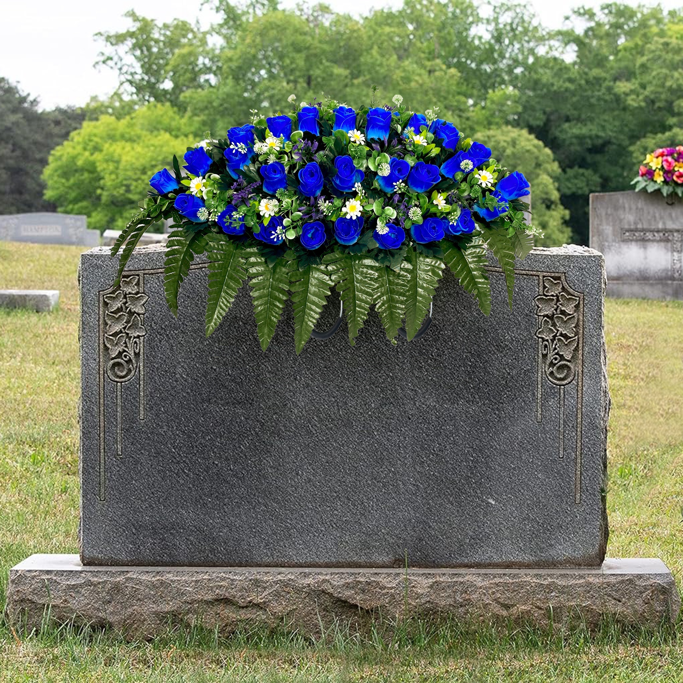 1pc, Artificial Roses, Funeral Flowers Tombstone Flower Tombstone
