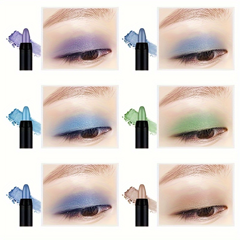 16-Color Matte & Shimmer Eyeshadow Stick - Long-Lasting, Waterproof, Blendable, Smudge-Proof for Precise Eye Makeup - Perfect for Dates, Parties & Birthdays - Sophisticated Look with Metallic Shades, Birthday Makeup | Rotating Mechanism | Smudgeproof Makeup