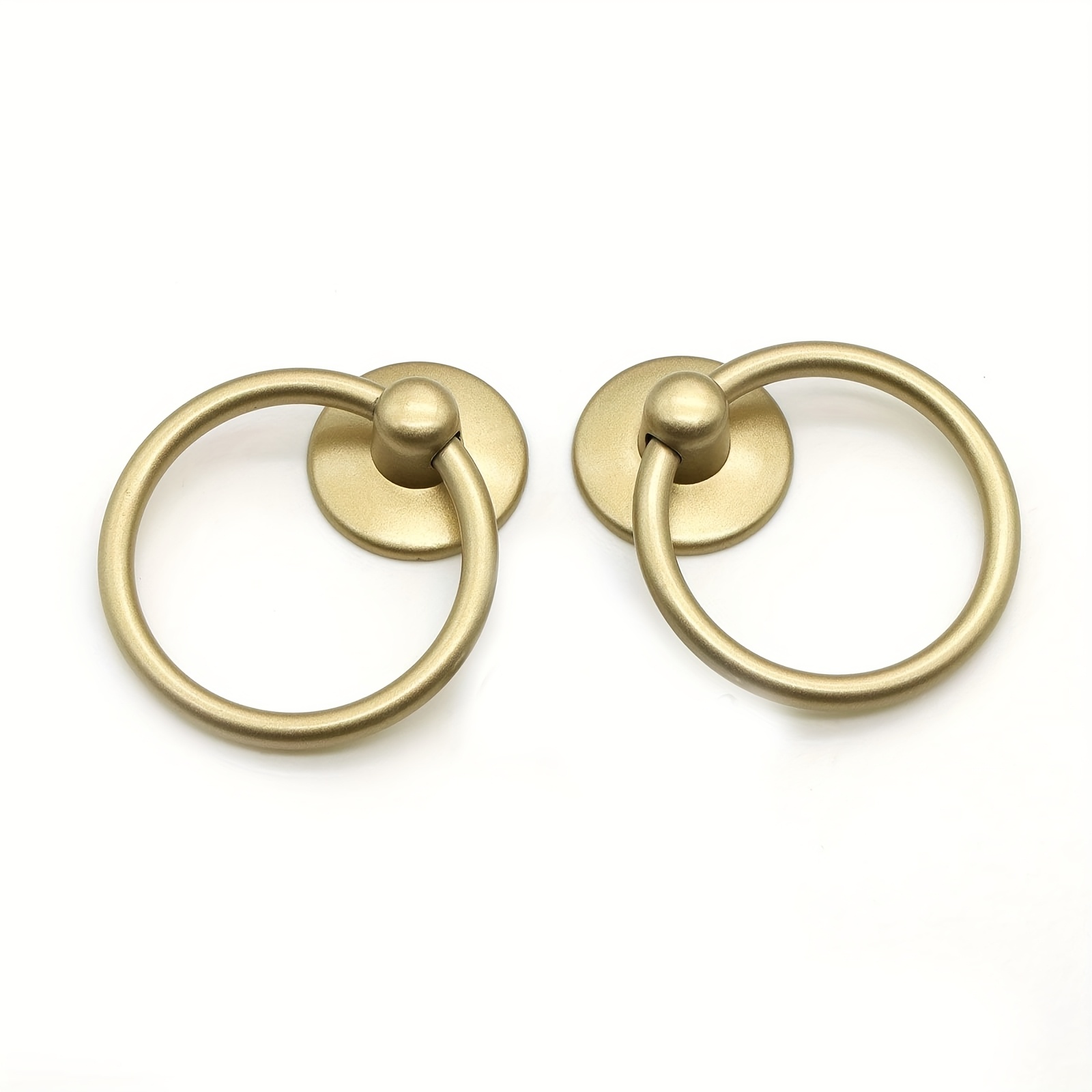 green emerald velvet dress Bonsicoky 6Pcs Round Ring Drawer Pulls Matte Gold Ring Handle Knobs for  Cabinet Drawer Dresser Cupboard Wardrobe, Single Hole main image 1