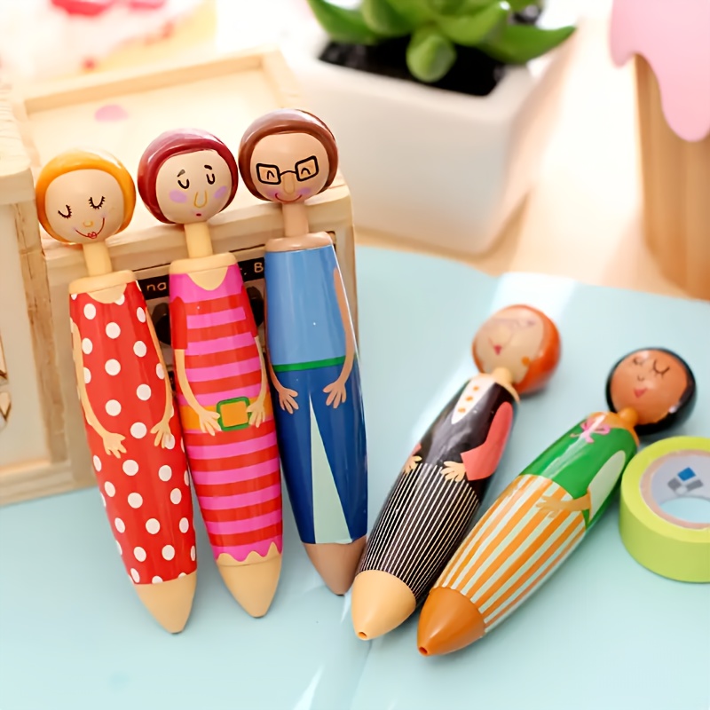 5pcs   retractable ballpoint pens   dry ink fine tip oval design   supplies plastic material medium point retractable closure cute pens school stationery   design durable writing   supplies fun accessories smooth writing retractable pens stationery lovers Product details 0