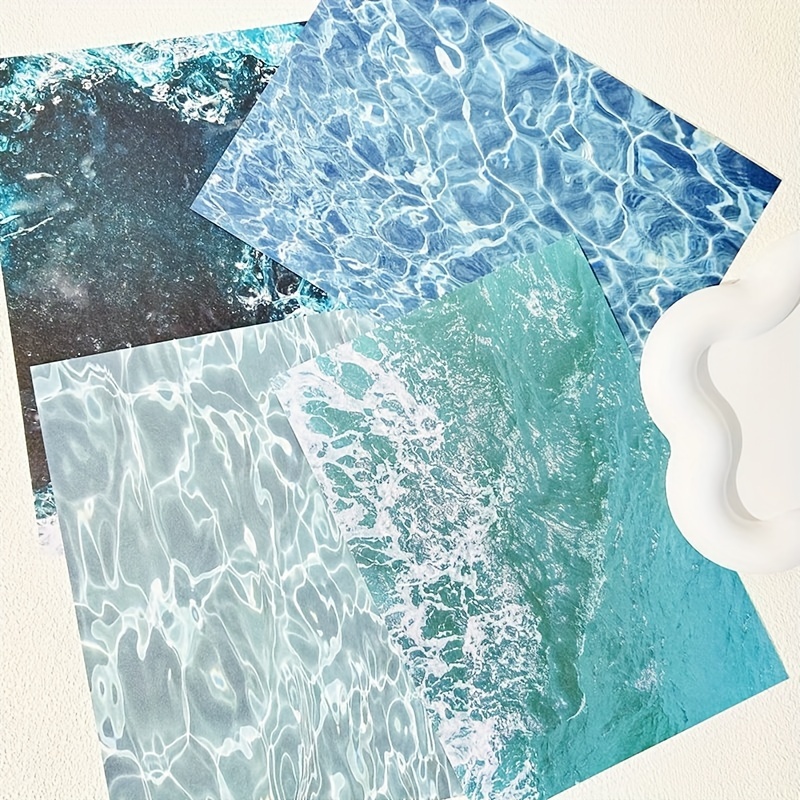 

creative Haven" 30-piece Ocean Green Water Ripple Scrapbook Paper | Fantasy Theme For Diy Crafts & Decor