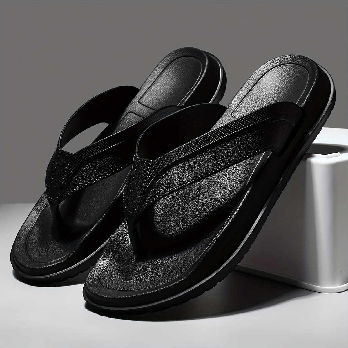 mens trendy lightweight flip flops comfy non slip casual eva anti odor thong sandals mens footwear details 5