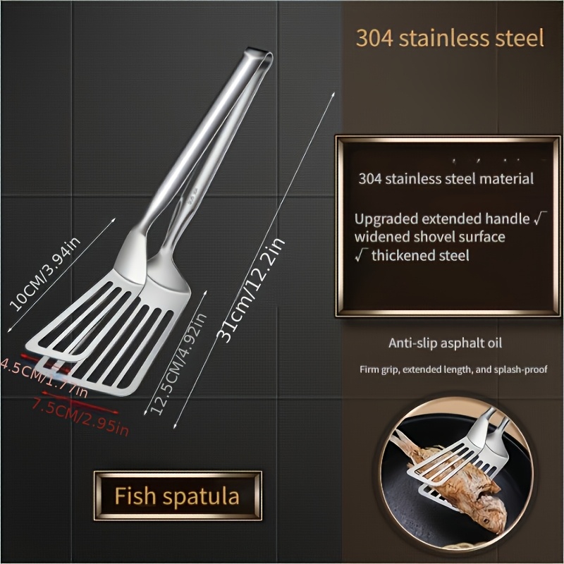 TEMU 1pc 304 Stainless Steel Tongs, Ideal For Barbecue Activities, Frying, Cooking, And Bbq - , Ergonomic Handle, Sturdy And Durable Kitchen Tool For