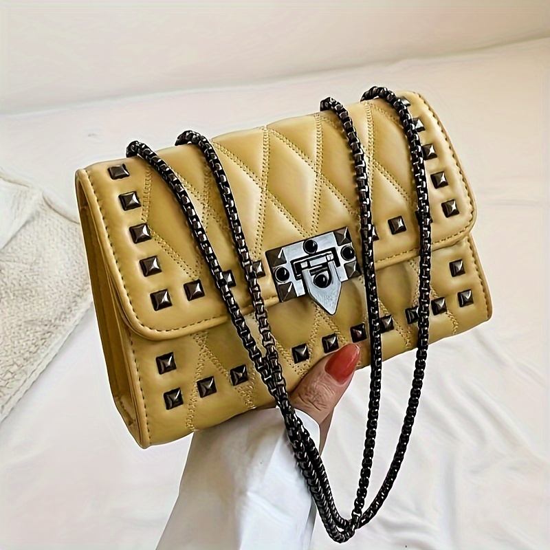 Women's Fashion Pu Leather Chain Shoulder Crossbody Bag - Temu