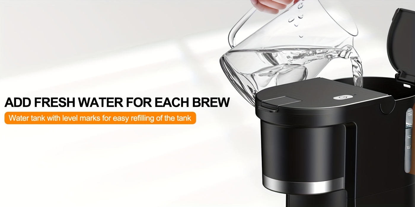 single serve coffee maker   cup pods ground coffee 6 12oz fast brew machine with auto shut off descaling alert water level window compact   for home office dorm home brewing stylish     brewing office workers details 2