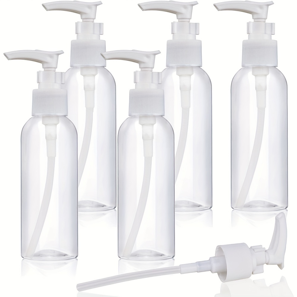 TEMU 5pcs Transparent Travel Bottle Pump Bottle Dispenser 1.7oz/50ml Lotion Pump Bottle Travel Toiletries Bottle Leakproof Suitable For Lotion Shower