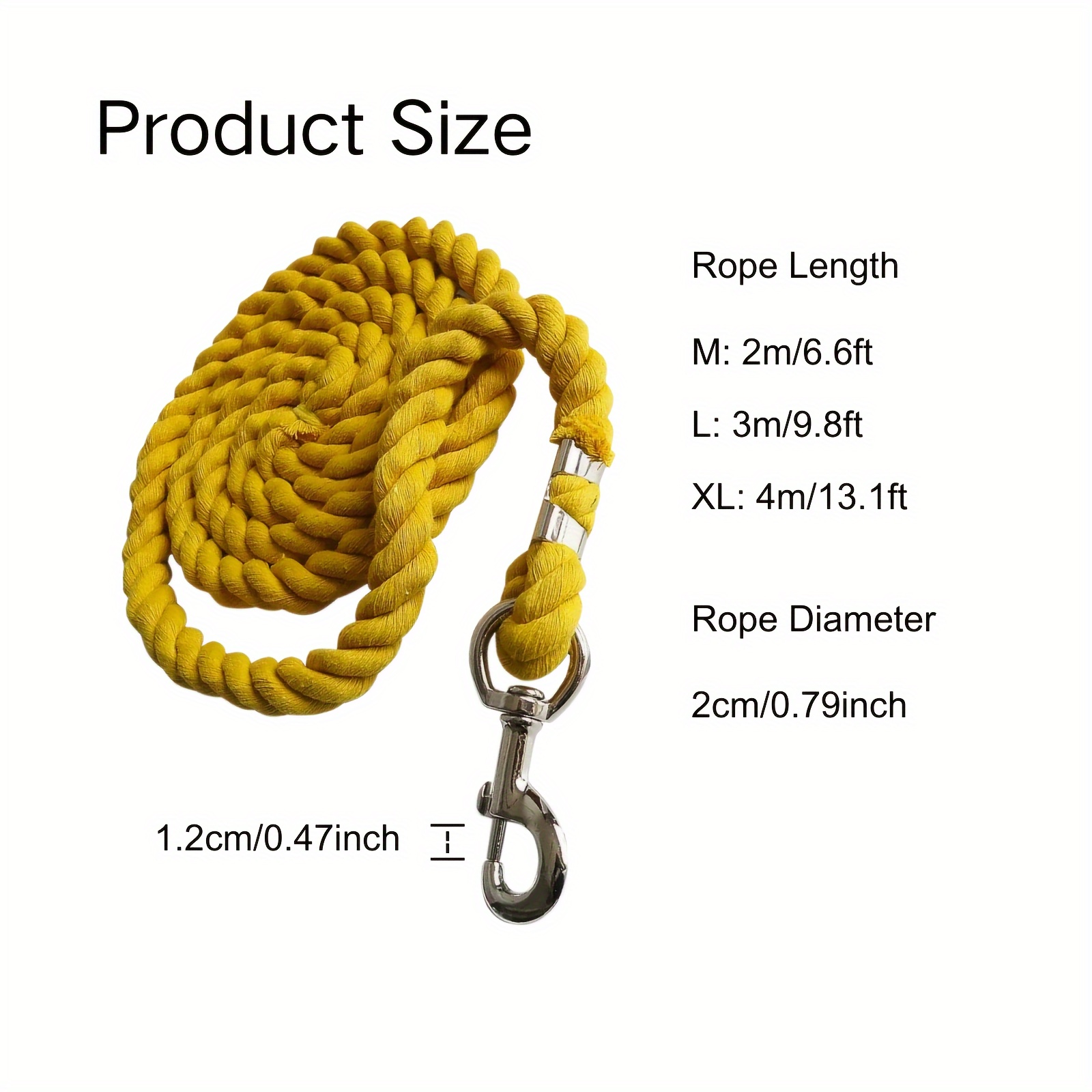 Durable Cotton Horse & Large Dog Leash - Comfort Grip, Easy Control for Horses and Big Breeds
