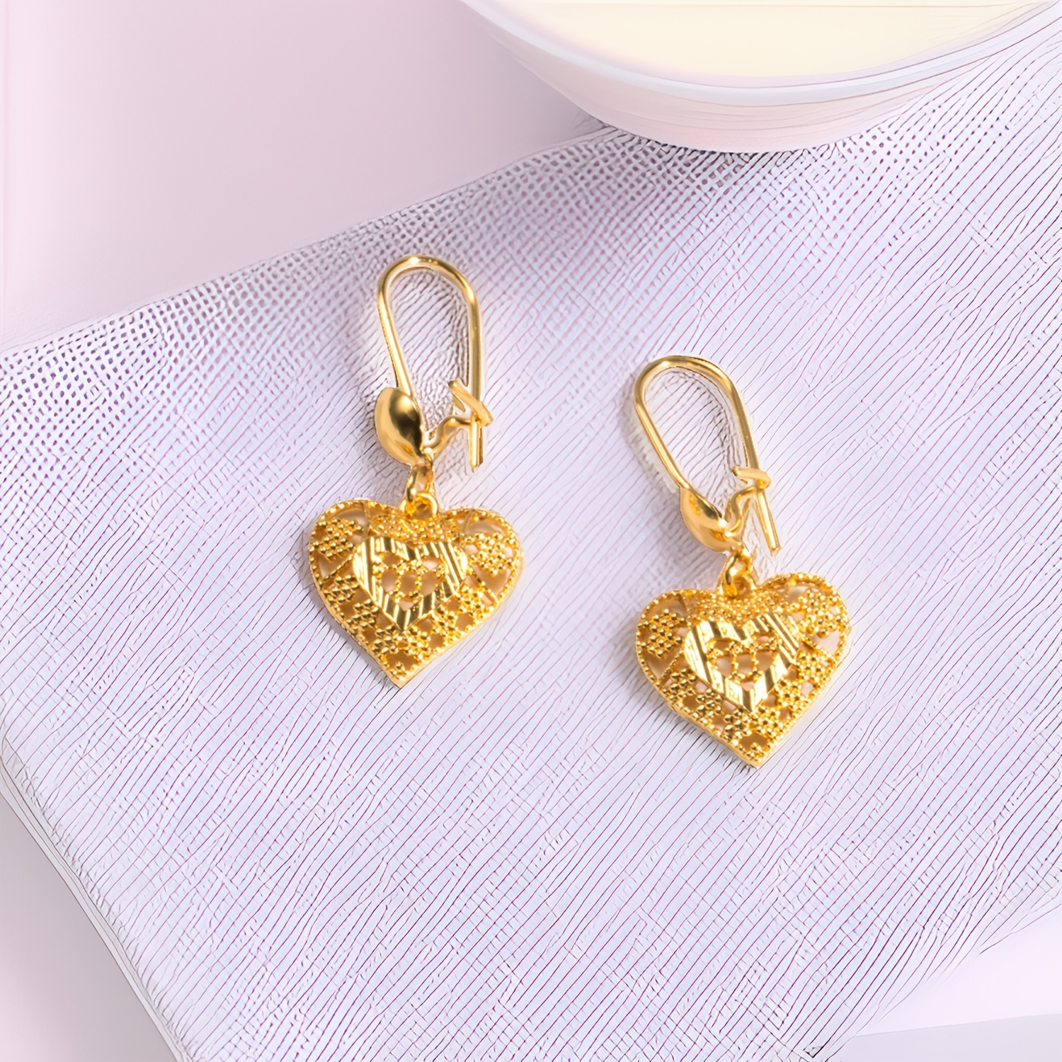 

Women's 24k Golden Plated Elegant Earrings - Fashionable And Simple, Suitable For And Party , An Ideal Gift For Valentine's Day