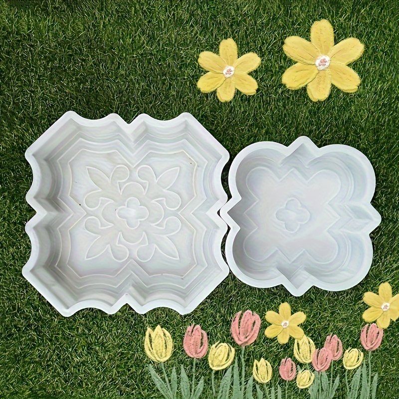 

Plastic Clay Mold Set For Patio , Non-slip Decorative Brick Stamps, Tile Molds, Crafting Tools For Diy Landscaping - 30x30cm & 22x22cm Sizes