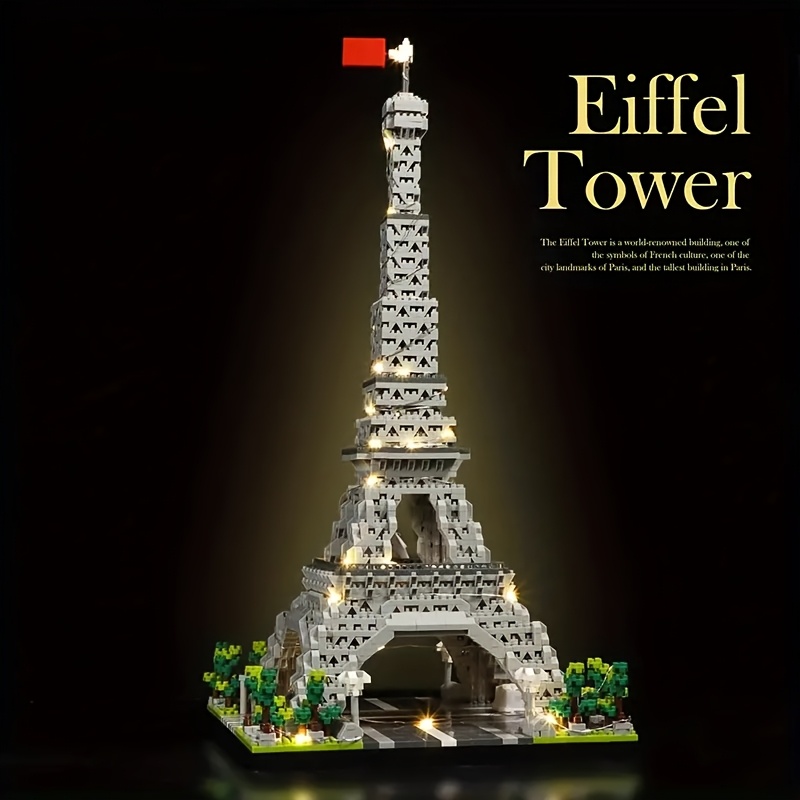 Paris Eiffel Tower Building Block Set - An Educational Toy for Exploring World Architecture!3D Three-dimensional Puzzle Halloween/Christmas Gift