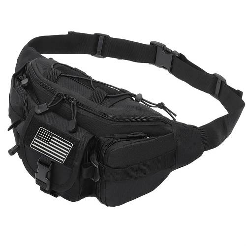 a unisex outdoor waist bag designed for sports featuring a patch suitable for everyday activities like cycling camping hiking hunting and fishing
