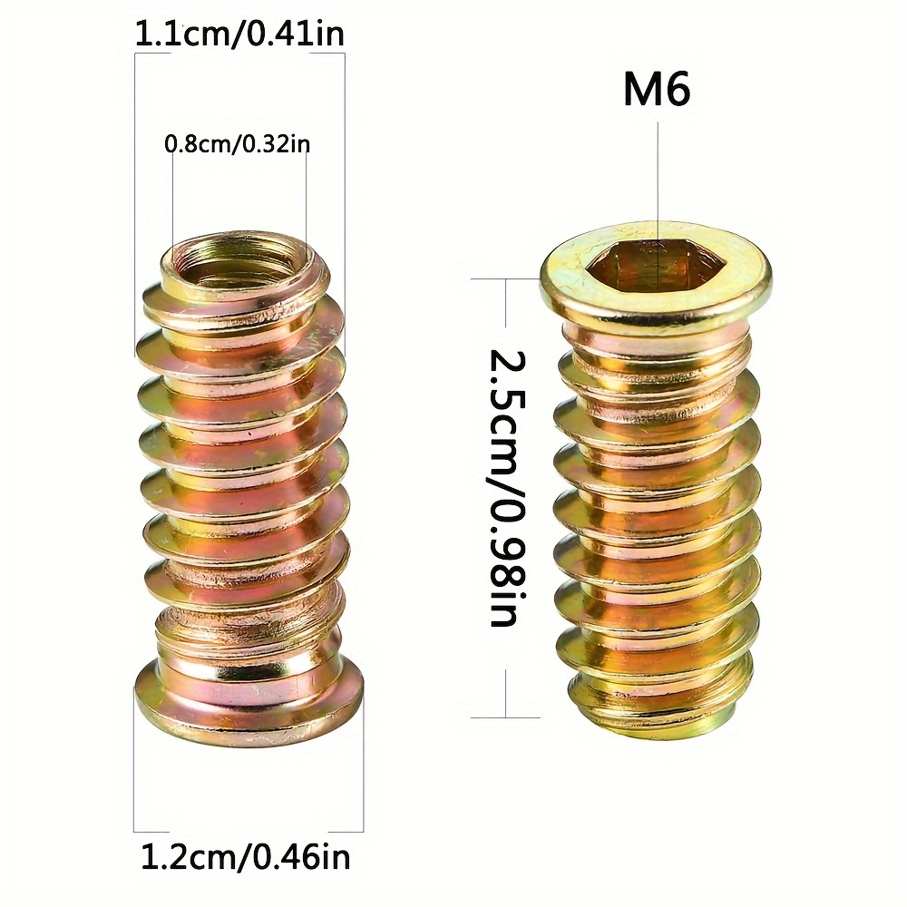 M6 Metal Threaded Inserts Galvanized Thread Inserts - Temu United