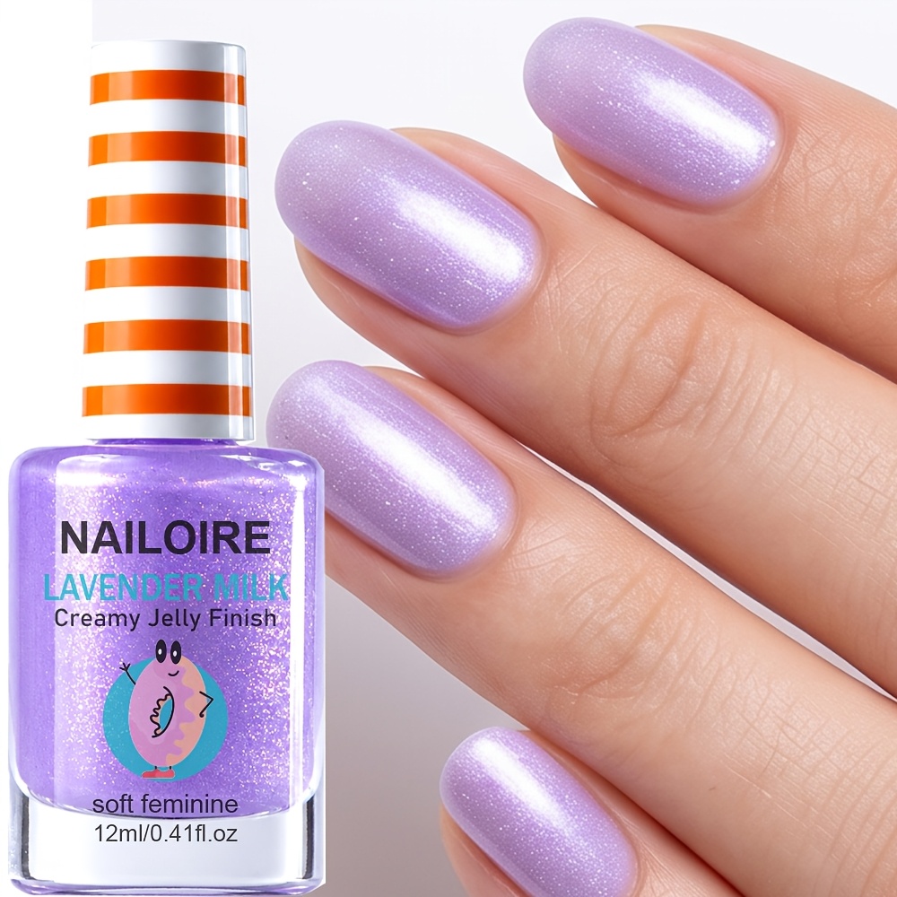 Image of Lavender Nail Polish – Sheer Lilac Shimmer Finish, Air-dries (no Baking Required) And Makes The Skin Fairer. Soft Chrome Glow, Elegant Everyday Nail Color For Clean Looks, 12ml