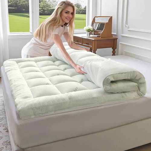 cooling topper extra thick pillow top breathable mattress pad for sleeping soft mattress topper pillow top with 8 21 deep pocket