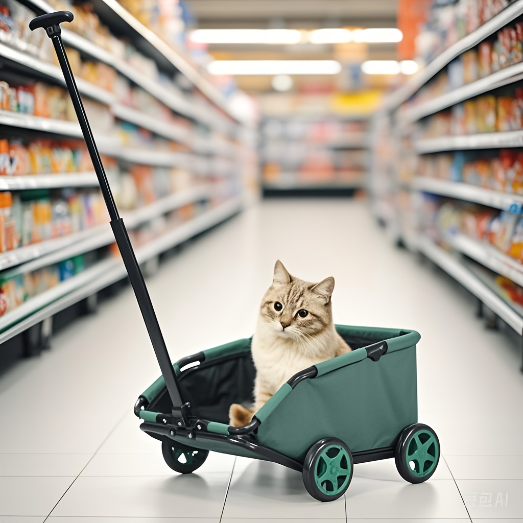 TEMU Cat Stroller, Dog Stroller, Small And Medium Pet Stroller, Pet Outing Stroller