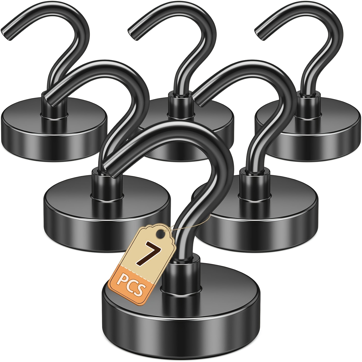 Heavy Duty 50lbs Magnetic Hooks - Ceiling Metal Hooks With For Cruise Cabin, Fridge, Accessories & Key Holder - Durable Painted Finish
