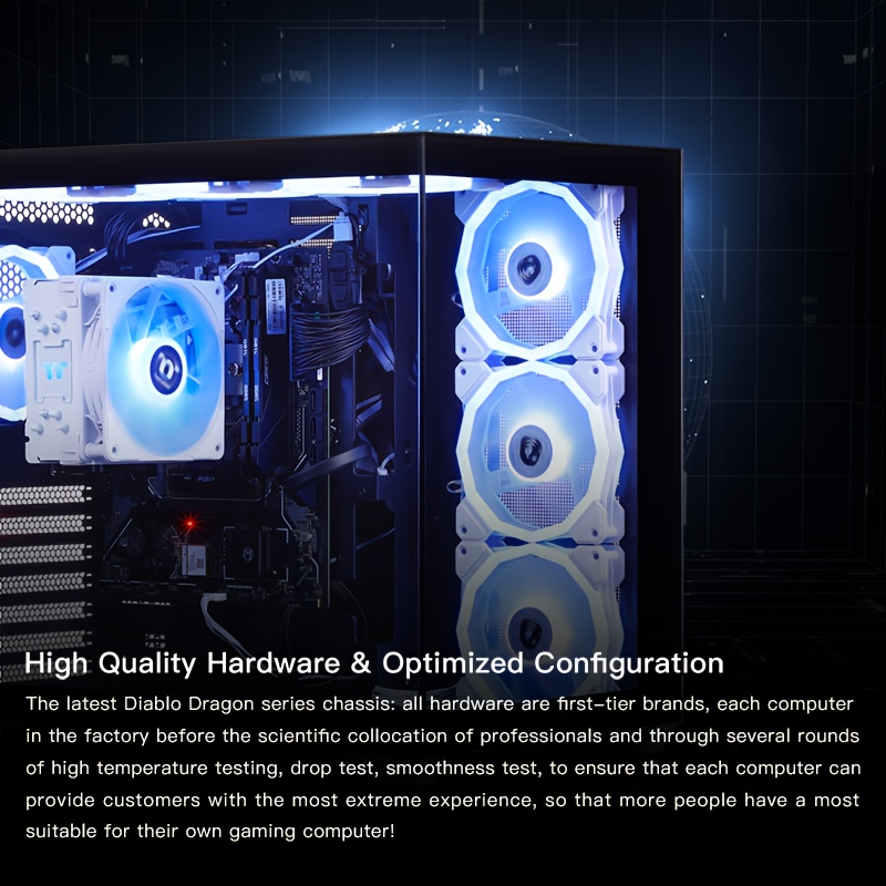 Game PC Desktop with AMD R5 5600GT 3.6Hz CPU, 1TB NVME SSD, 16GB DDR4 RAM, AMD Radeon Vega 7 GPU, 7RGB Fan, 550W PSU, Home Gaming & Office PC