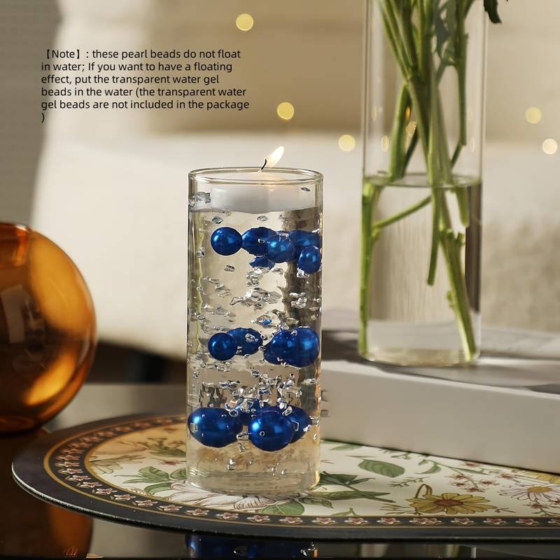 Bungalow Daisy Floating White Pearls – Plastic Vase Filler, Table Confetti, No Hole, Centerpiece Decor