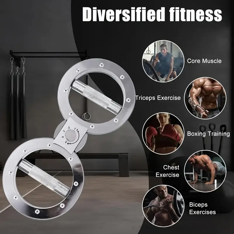 adjustable speed 360 rotating forearm strengthener with dual wheels stainless chest triceps biceps workouts for home gym boxing combat training no power needed use sleek fitness equipment durable construction boxing workout sturdy build hand exerciser boxing athletes Product details 1
