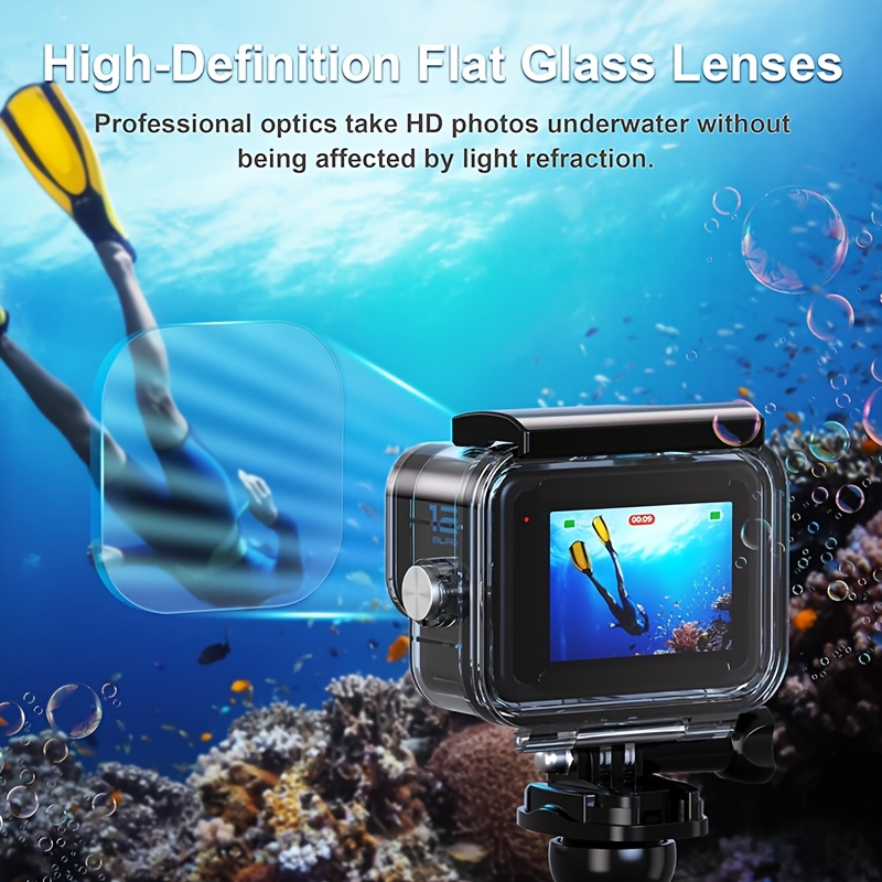 AICase Waterproof Housing Case For GoPro HERO 8 9 10 11 12 13 – Dive Up To 196ft, Clear