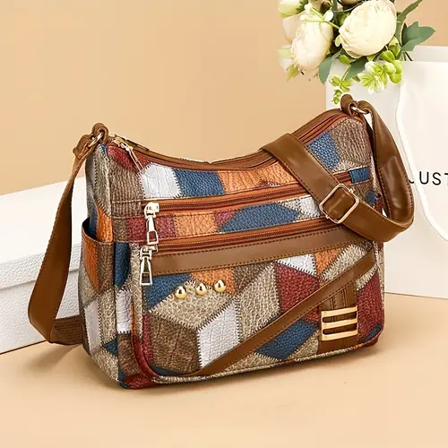 trend soft multi compartment multi pocket high quality multi layered shoulder bag crossbody bag versatile pu large capacity womens bag womens multi pocket handbag wallet light travel