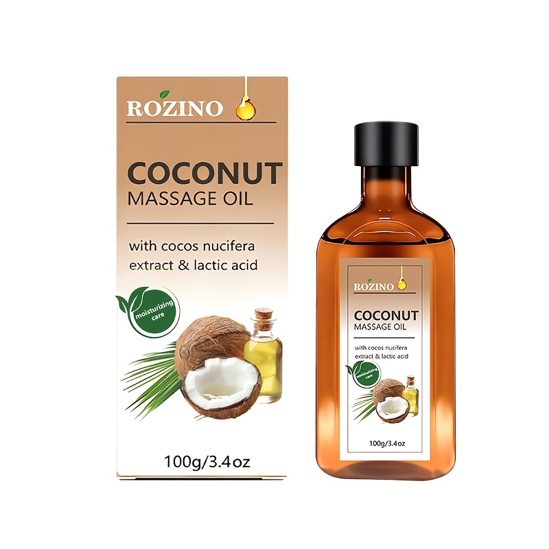 Image of Coconut Moisturizing Firming Massage Oil, Moisturize And , Smooth Creamy Texture, Light Beige, 3 Seconds Rapid Absorption, Skin Problems Such As Wrinkles, And Joint Skin T, Suitable For Face, Body