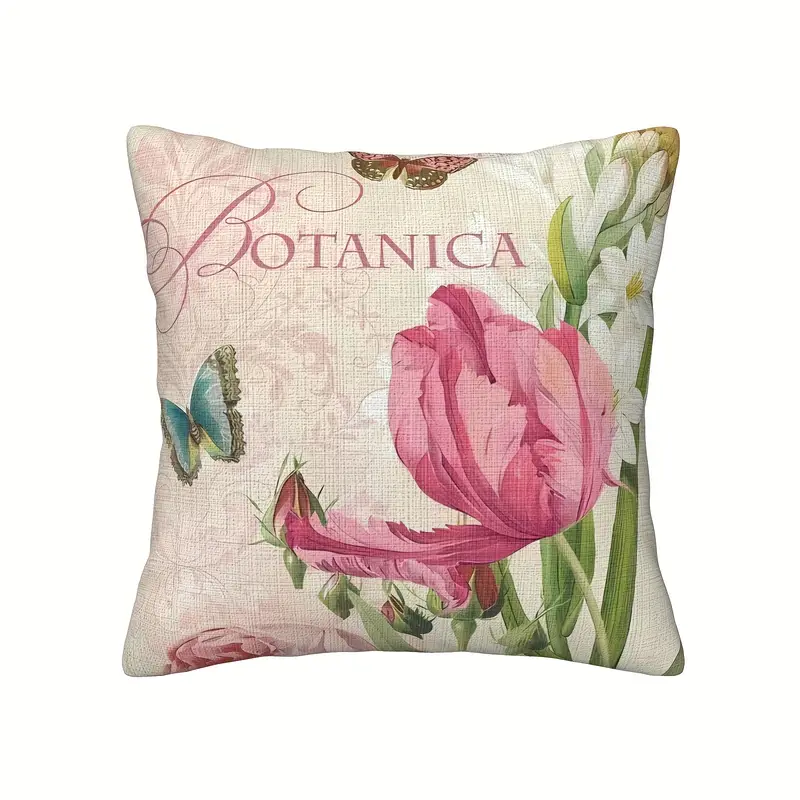 polyester material double sided printing 4pcs set retro polyester fiber pillow cover machine washable zipper opening and closing decorative farmhouse summer pillowcase for rooms 2d Product details 2