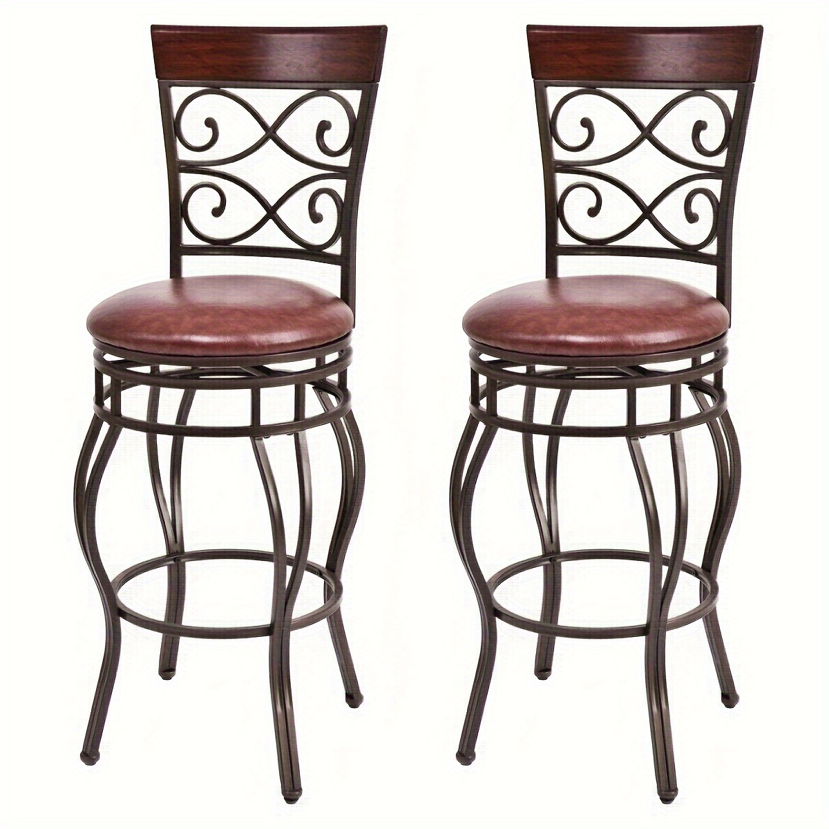 item picture set of 2 vintage swivel bar stools with comfortable padding   an elegant bistro dining room