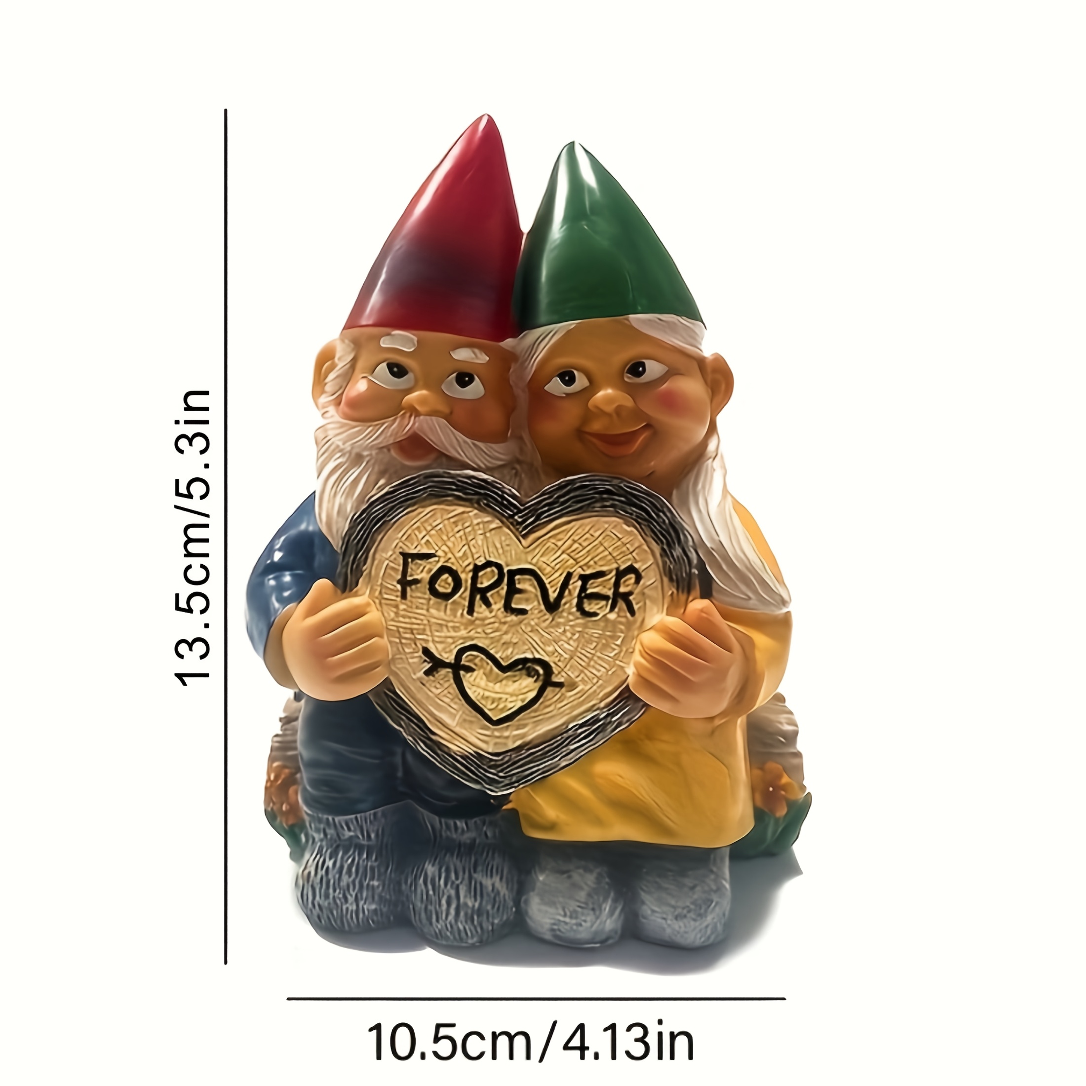 TEMU Romantic Resin Garden Gnome Couple Statue, Valentine's Day Collection Outdoor Desktop Decoration.