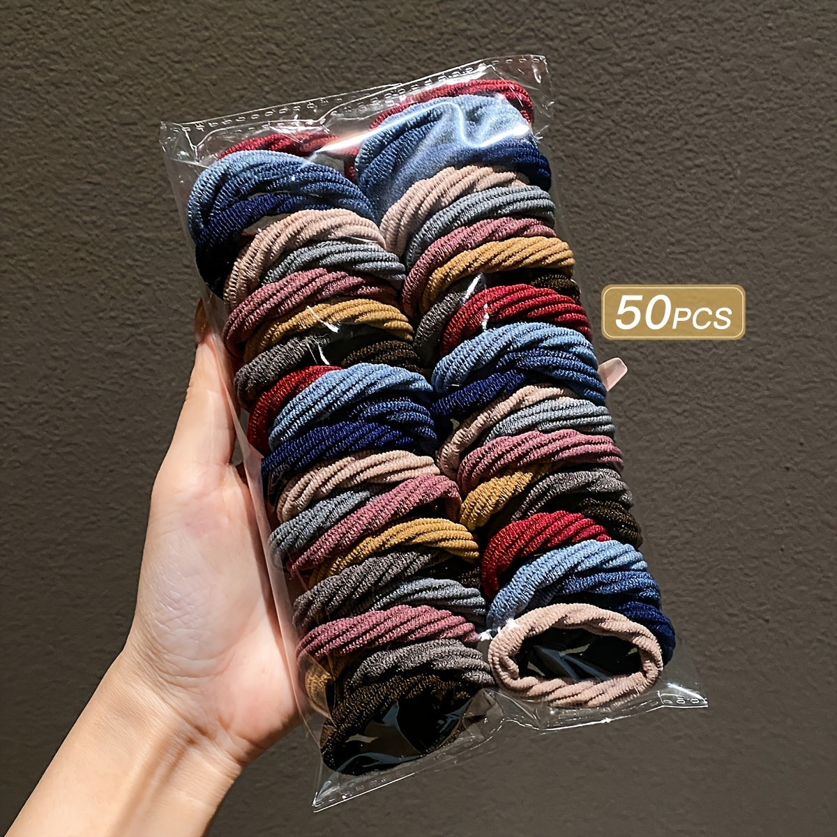 50/100pcs Mixed Color Women's High Elasticity Simple Hair Ties, Random Colors