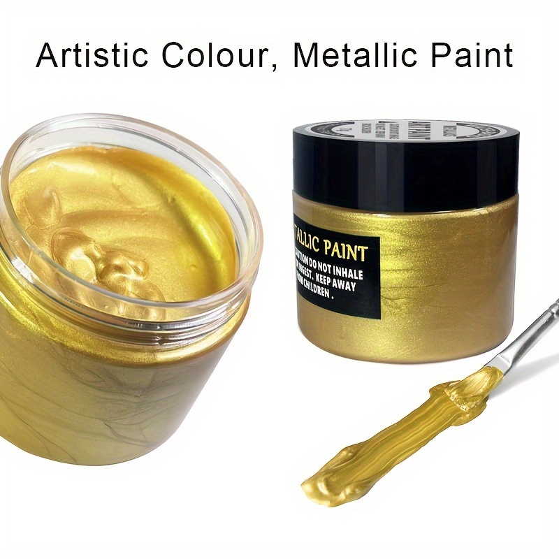 Metallic Acrylic Paint Gold 100ml Silver Wall Paint Hand-painted Graffiti  DIY Craft Paint Pigment