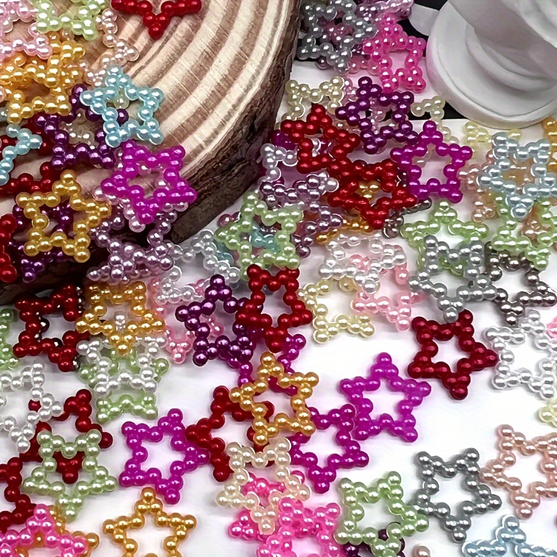 

Lot de 50 Perles Étoiles Creuses de Couleurs Mélangées pour des Ongles DIY & la Fabrication de Bijoux - Accessoires d'Artisanat en Plastique
