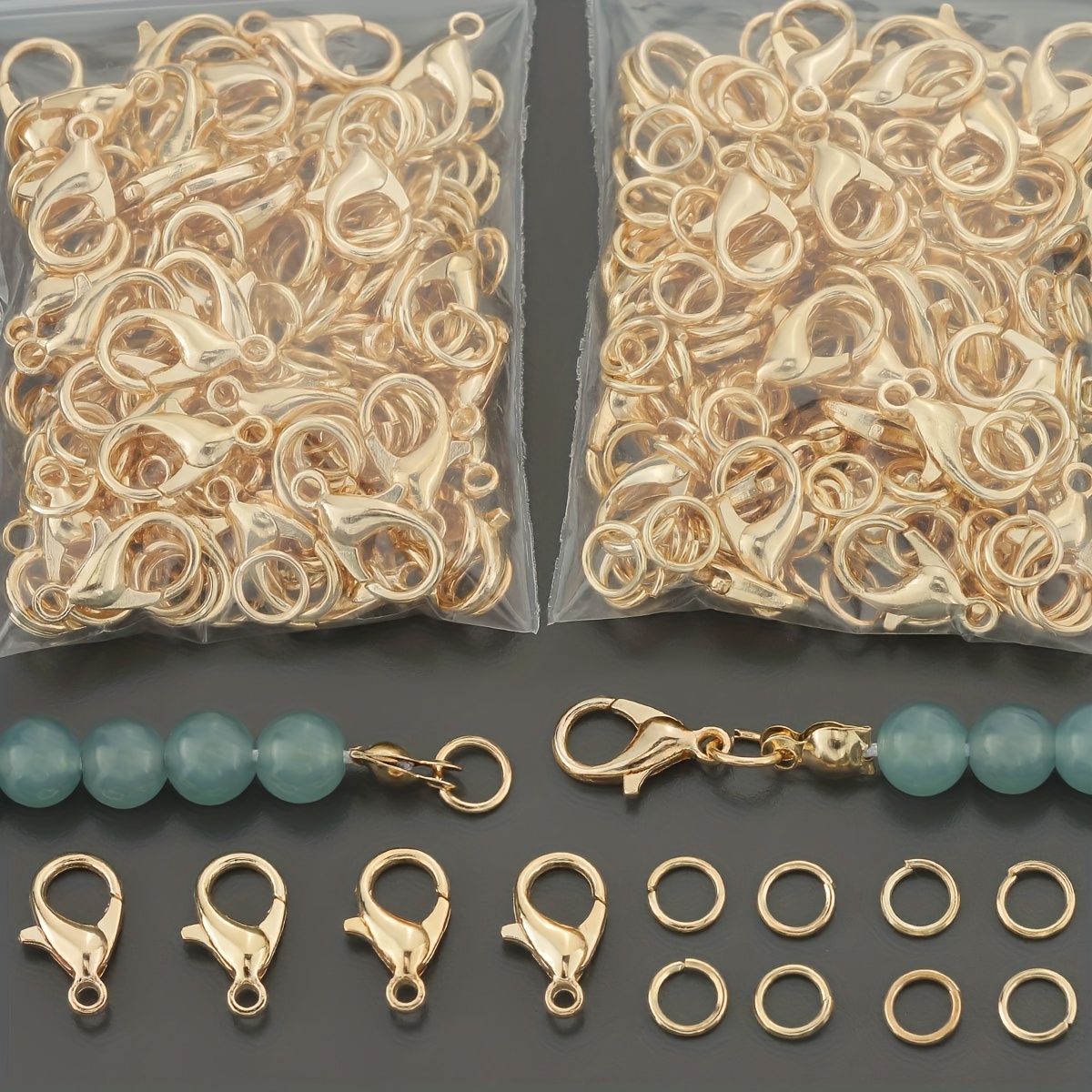 Kit Di Moschettoni E Anelli Aperti In Metallo - Confezione Multipla Per Fai Da Te E Artigianato - 5