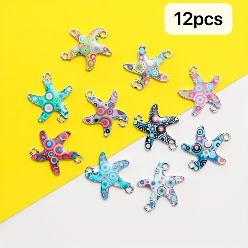 TEMU 12pcs/24pcs/36pcs Joyería de Estilo Aleatorio, Vida Marina Creativa, , , Goteo, Colores Mezclados, Moda Fácil, Se Puede Utilizar para Colgantes,