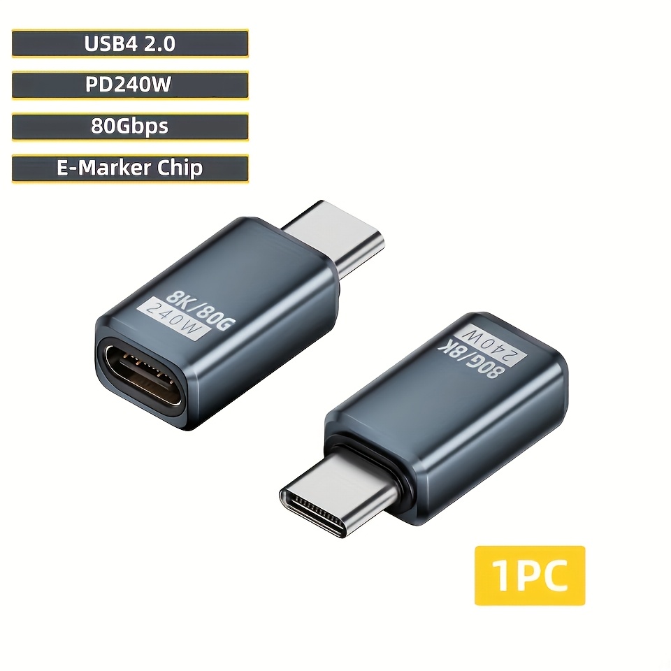 High-Speed 80Gbps USB 4.0 Type C Charging Adapter