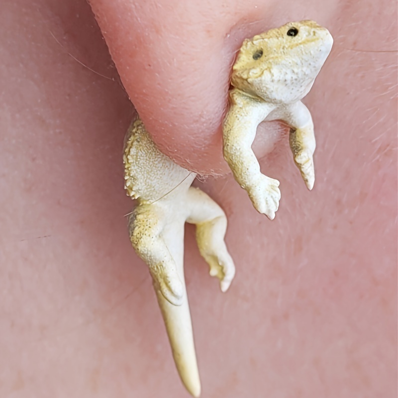 

1 Pair Cute Lizard Design Earrings, Fashionable Creative , Animal Jewelry, Women' Accessory, Halloween, Christmas Gifts, Alloy Material, Wear