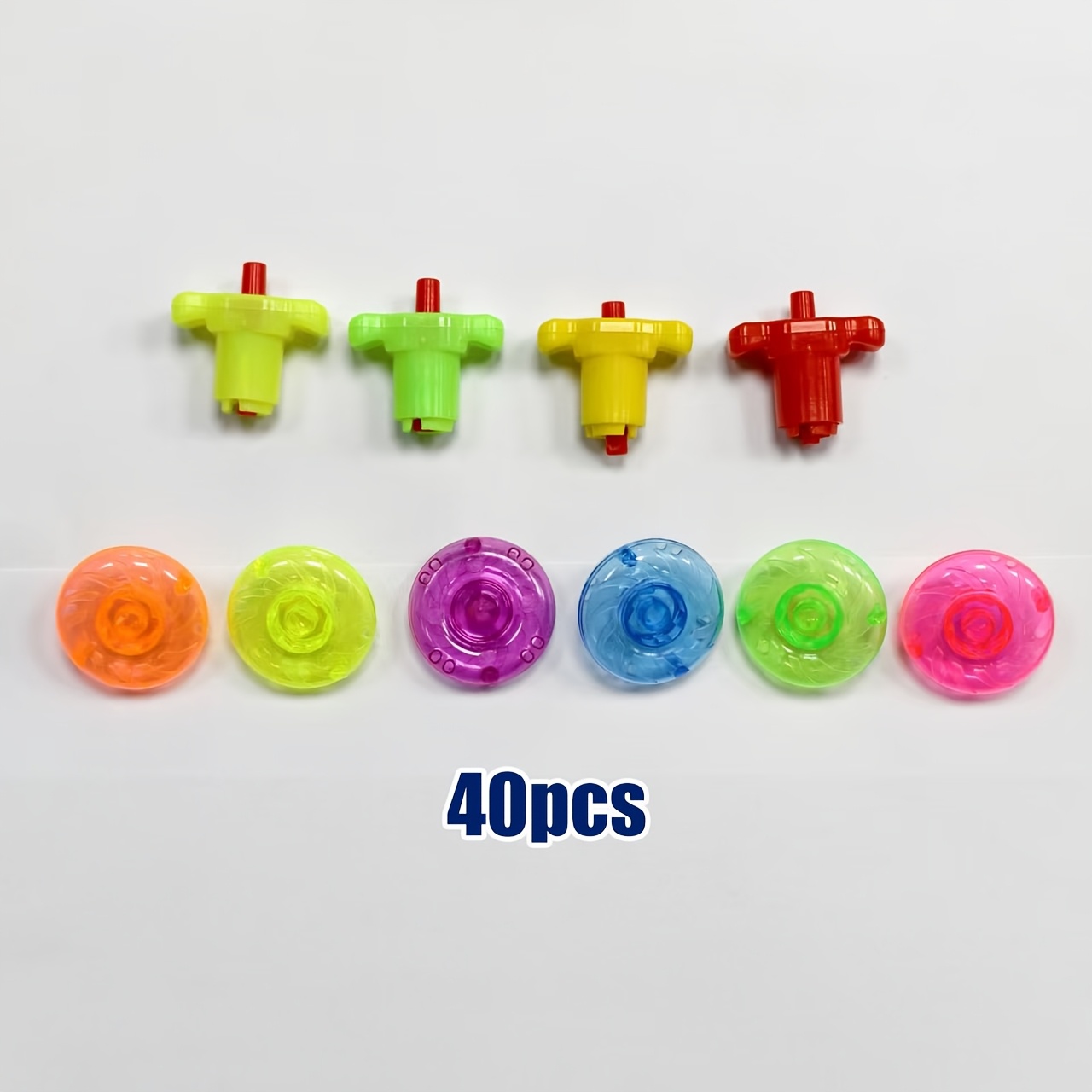 Image of 40pcs Novelty Mini Spinning Tops - Cute Tiny Fidget Toys For Kids | Favors, Stuffers, Classroom Prizes And Fillers | Fun Stocking Stuffers For Boys And Girls