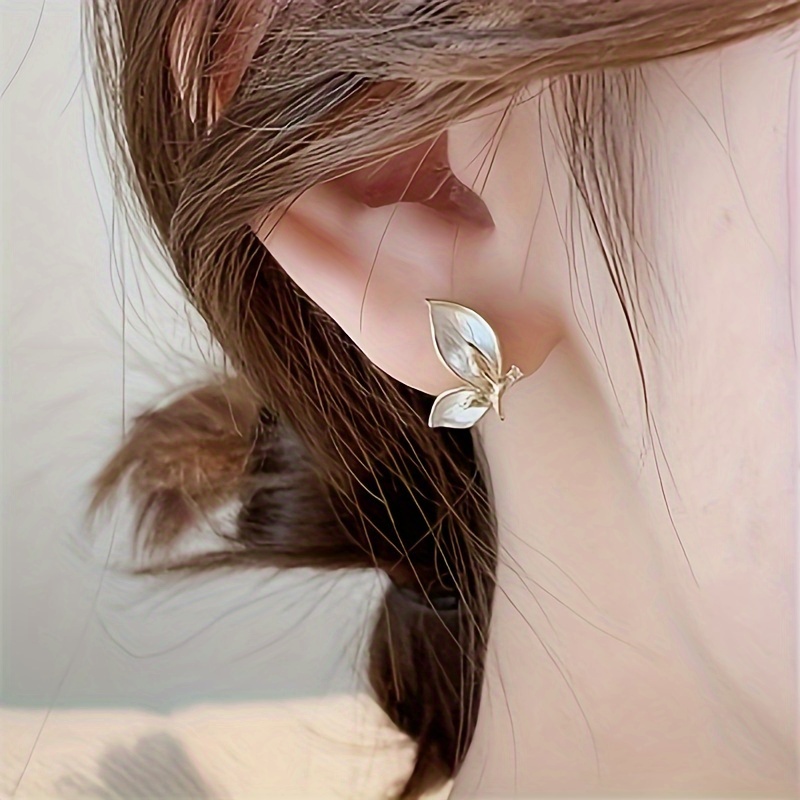 

Elegant Butterfly Stud Earrings With 925 Silvery Posts - Chic Alloy Fashion Jewelry For Women, Parties & Valentine's Gift