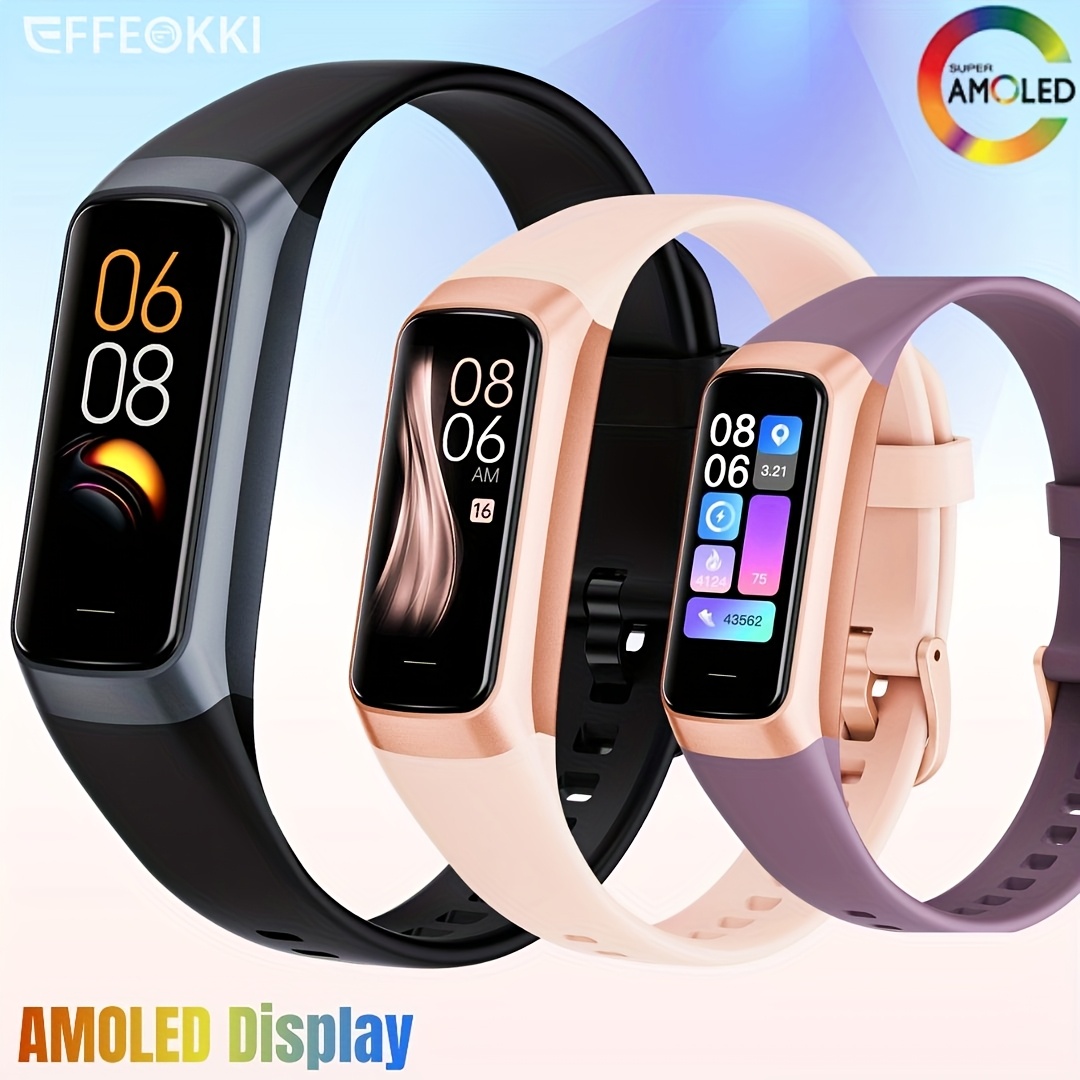 affeokki amoled fitness smartwatch for men women multiple sports   pedometer   stopwatch message alerts calorie   daily  ging for iphone   phone silicone band usb charging wireless   step counter calorie   message alerts daily   step counter   phone compatible fitness   modern smartwatch wireless   0