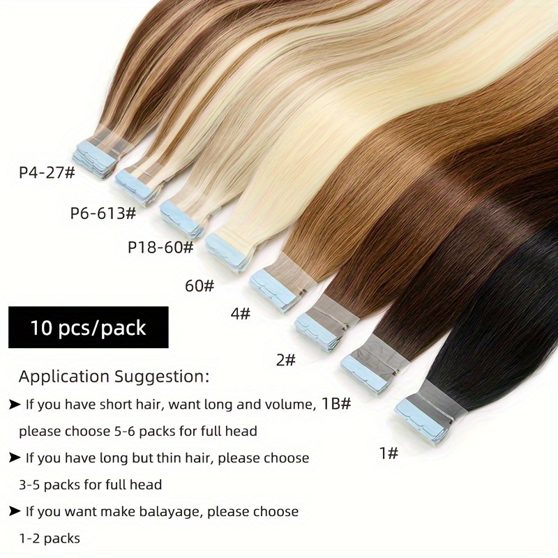 mini tape in human hair extensions double side invisible seamless tape in hair 10pcs set natural straight   blonde 12 24 inches details 2