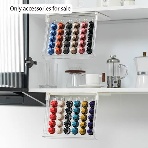 1 organizador extraíble para cápsulas de café, capacidad para 30 cápsulas, estante de almacenamiento de café transparente, para , sala de té, recepción, únicamente como accesorio de almacenamiento de cápsulas, no cápsulas ni