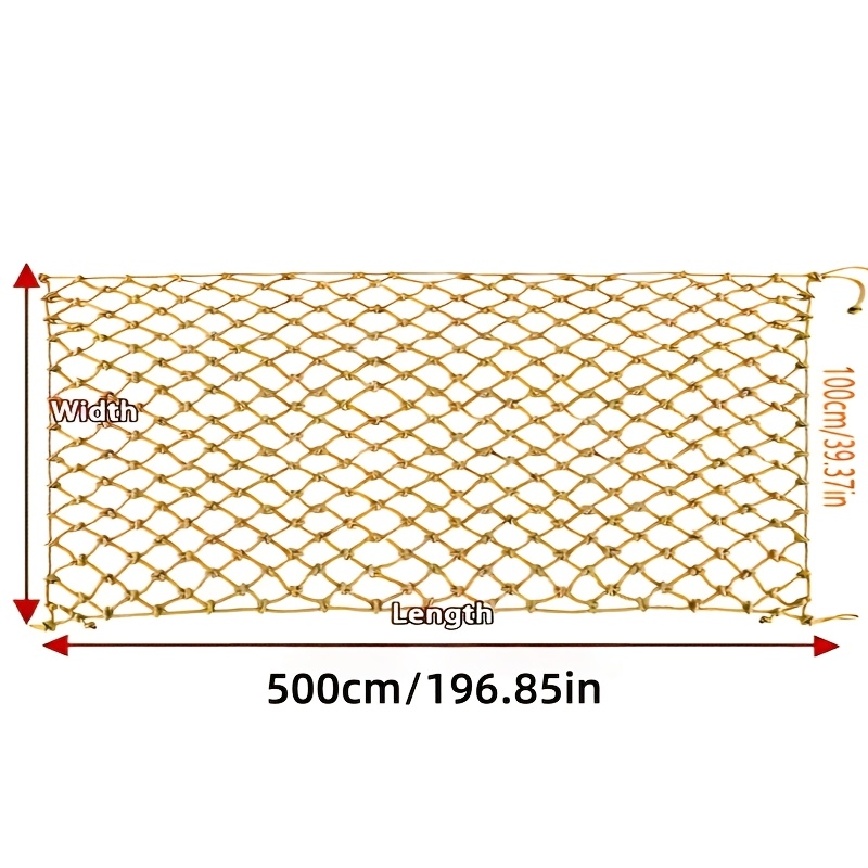 Natural Jute Rope Decorative Net, Garden Plant Support Net, Jute Rope Climbing Net, Balcony, Stair Railing Ceiling Net, Home Decoration Net