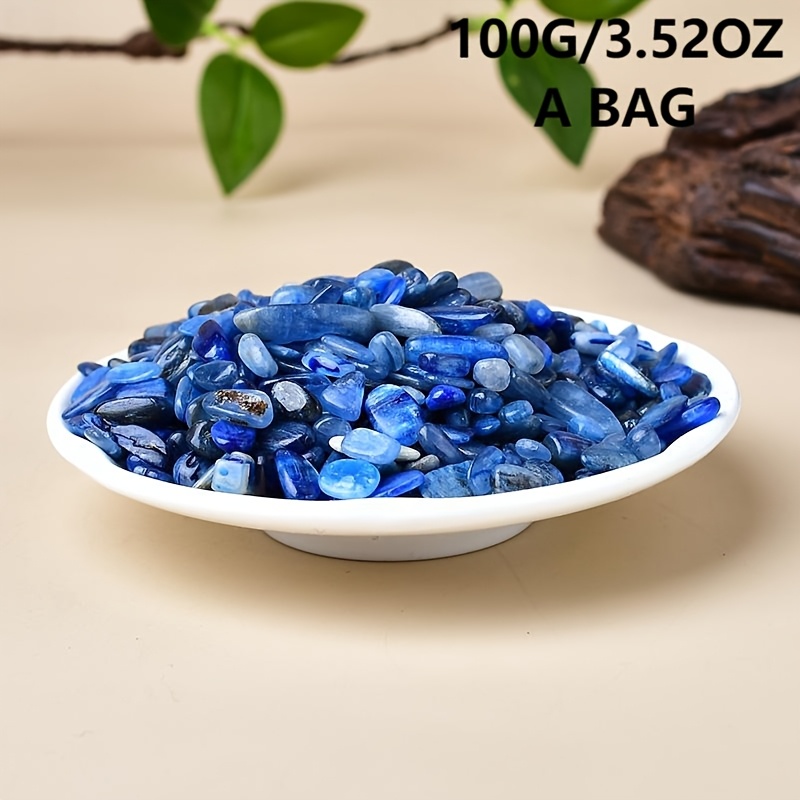 TEMU 50g/100g Kyanite Chips, Polished Quartz Crystal Chips, Irregular Shaped Gemstones For Aquarium Decoration