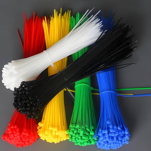 50 piezas de duraderas - correas multiusos resistentes a los rayos uv, 4 pulgadas con codificación brillantes ( , , verde, , , ) aleatorio, ideales para electricidad, manualidades, embalaje, jardinería - uso interior/exterior, diseño de autobloqueo, material de