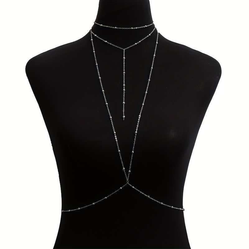 TEMU Crossover Bra Body Chain Belly Waist Chains Rave Party Body Jewelry For Girl