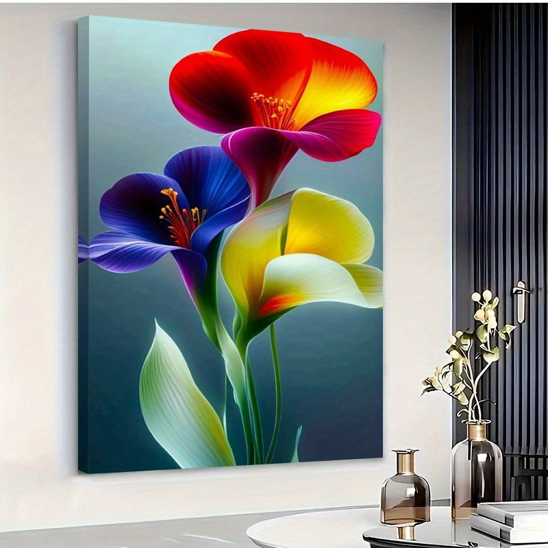 TEMU 1pc 2d Art, A Stunning Canvas Artwork Featuring A Arrangement, Created With Oil Paints, Suitable For Posters And Wall Decor In Various Spaces