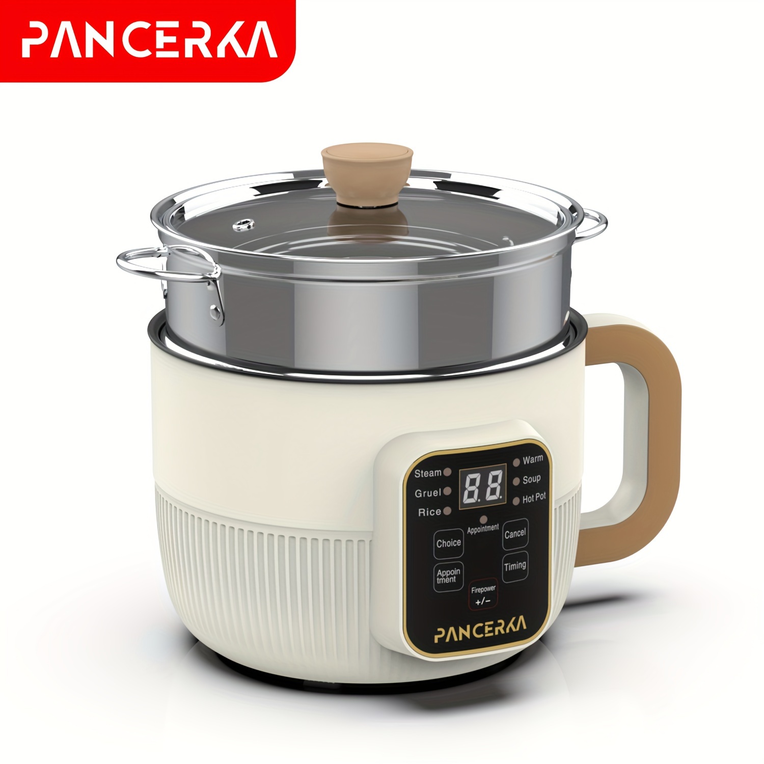PANCERKA multifunctional 1.0L electric rice cooker and steamer