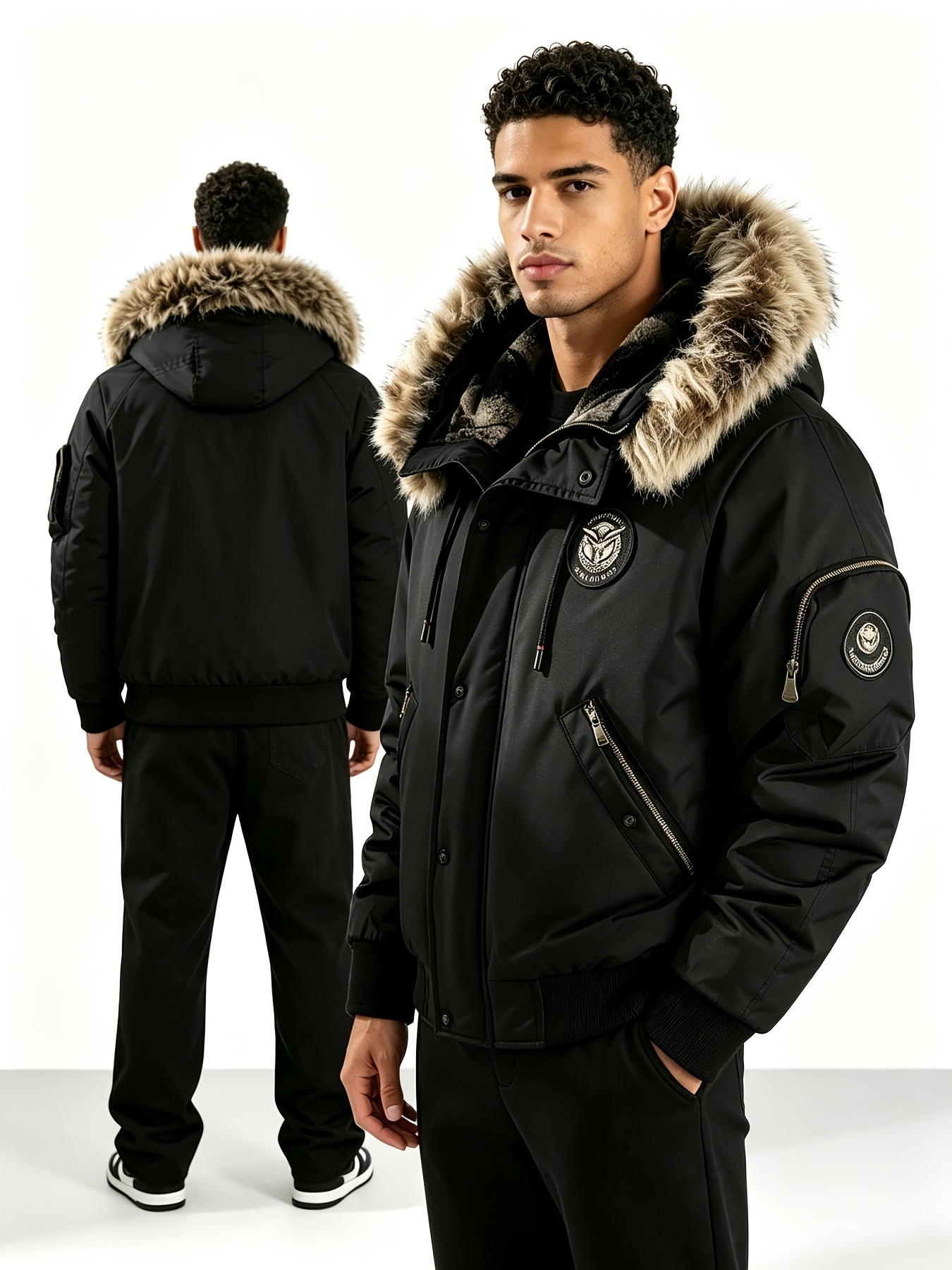 Men's Warm Lined Jacket for Autumn/Winter, Comfortable Casual Outerwear