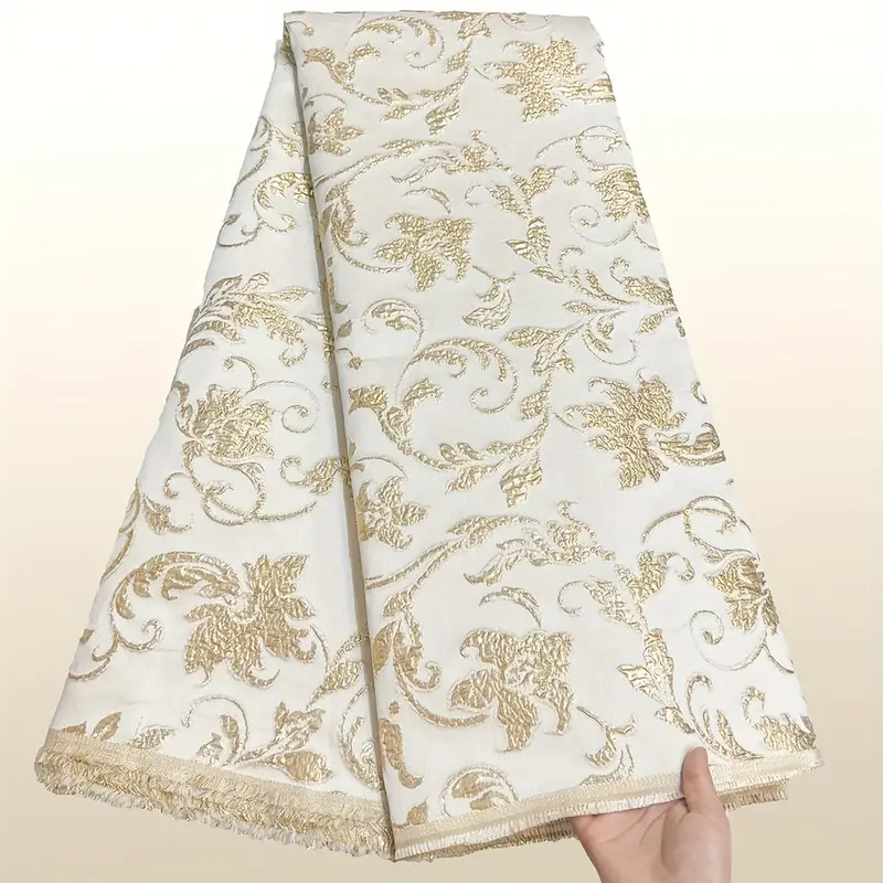 1pc 179.92inch African Golden Jacquard Lace Fabric - Luxurious Floral & Leaf Pattern, Elegant White with Golden Accents * Weddings, Parties, and Formal Events, Wedding Dress Fabric | Sophisticated ... 1pc 179.92inch African Golden Jacquard Lace Fabric - Luxurious Floral & Leaf Pattern, Elegant White with Golden Accents * Weddings, Parties, and Formal Events, Wedding Dress Fabric | Sophisticated ...