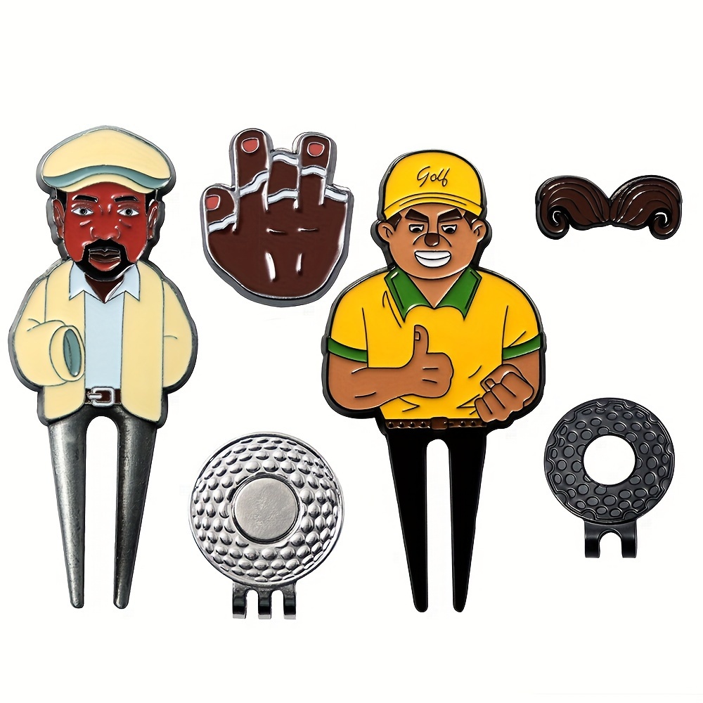 TEMU Golf Hat Clip & Ball Marker Set - Durable Alloy, Perfect, Fit